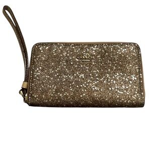 COACH STR GLTR PHN WLT Phone Case Wallet Organizer IM/Gold F23448